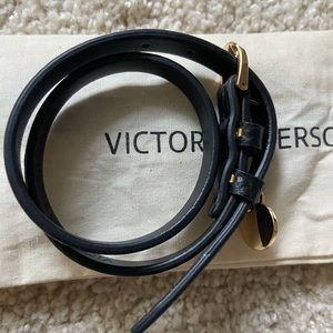 New Victoria Emerson black leather double wrap